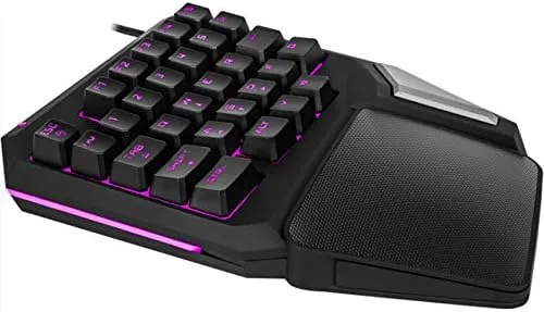 Vista 6 de YMNL Controlador de juego con cable USB mango de teclado 2 en 1 para PC de League of Legends operación con una sola mano