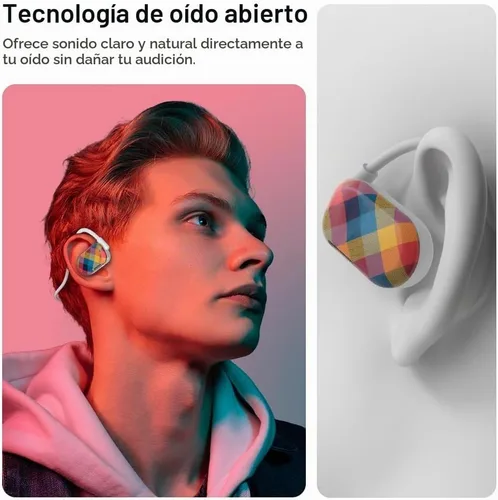 Vista 2 de Auriculares Purity Air de oído abierto - Auriculares inalámbricos Bluetooth de conducción de aire con micrófono dual para iPhone/Android - Comodidad