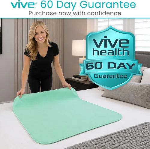 Vista 9 de Vive - Protector de colchón para incontinencia urinaria, lavable, nocturno, resistente, impermeable, reutilizable, para mantener la cama seca
