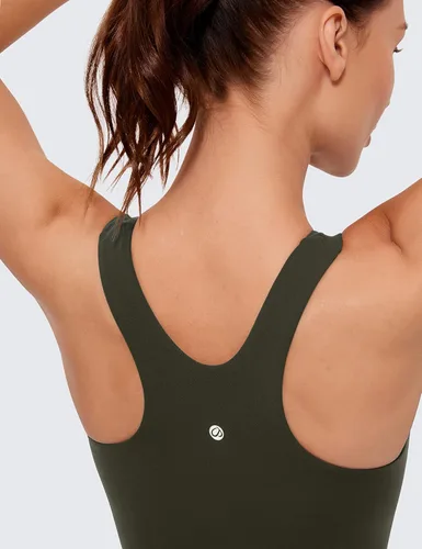 Vista 4 de CRZ YOGA Butterluxe - Brasier deportivo de cuello alto y espalda cruzada para mujer, camiseta corta acolchada para entrenamiento con brasier