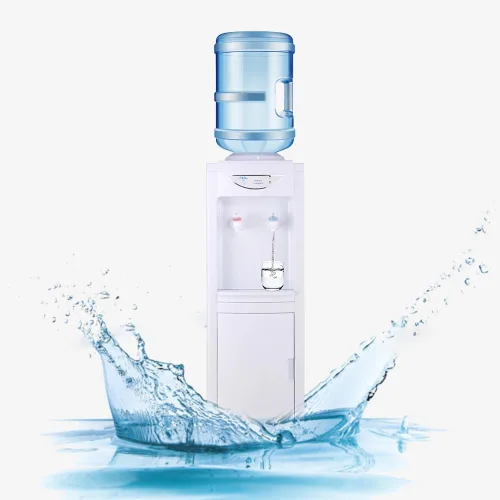 Vista 8 de Dispensador de enfriador de agua de carga superior, agua caliente y fría, capacidad para botellas de 3/5 galones, dispensador de agua con bloqueo