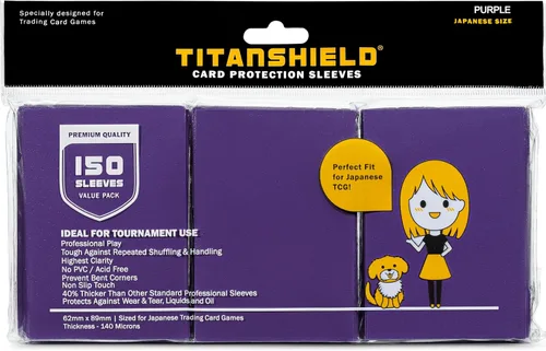 Vista 13 de TitanShield (150 mangas) tamaño pequeño japonés, fundas para tarjetas de comercio para Yu-Gi-Oh, Pelea de cartas Vanguard & More Verde