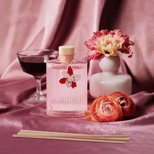 Vista 6 de COCORRÍNA Difusor de aceite con aroma a flor de peonía, 6.09 onzas líquidas 8 cañas, fragancia para el hogar de larga duración, decoración de 2-Rosa