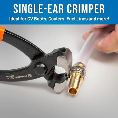 Vista 2 de Jonard Tools ECP-100 Pinzas compactas de 8 pulgadas con una sola oreja - Sujeta de forma segura mangueras automotrices, abrazaderas de bota CV