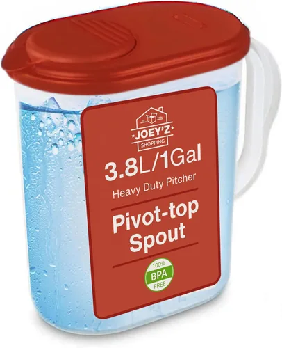 Vista 7 de Jarra de agua de 1 galón con tapa y boquilla giratoria, diseño delgado para Gris