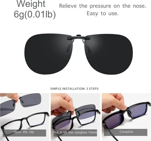 Vista 6 de Gafas de sol polarizadas con clip sobre gafas graduadas que no se levantan