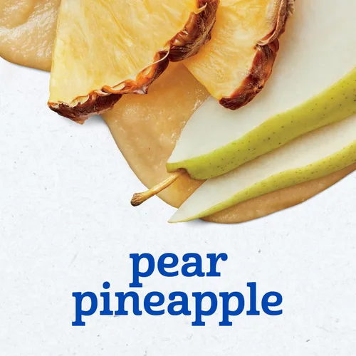 Vista 3 de Gerber Stage 2 Alimentos para bebés, tarros de puré de pera y piña, puré para bebés, 16 unidades Alimento para bebés etapa 2; tina de puré de piña