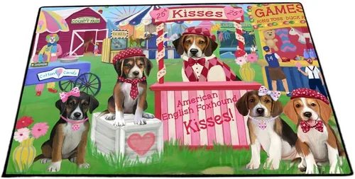 Vista 27 de Doggie of the Day American English Foxhound Dogs Floor Mat - 4th of July Independence Day - Best Dog Doormat - Protector Decor - Unique Portrait Art