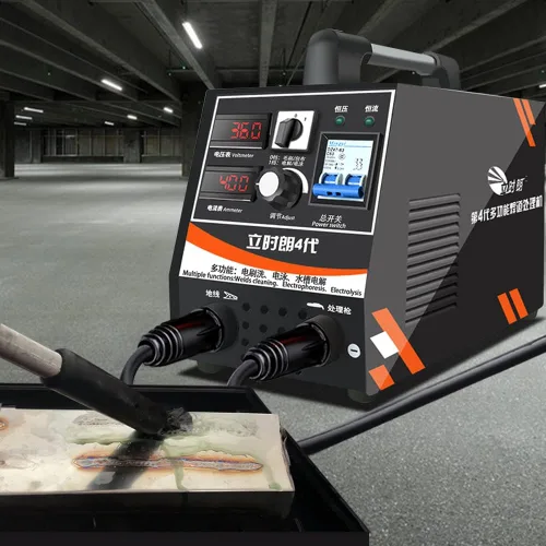Vista 3 de LSL-4000 Máquina de limpieza de electrólisis de perlas de soldadura 220V, limpiador industrial de soldadura para TIG, soldaduras por puntos.