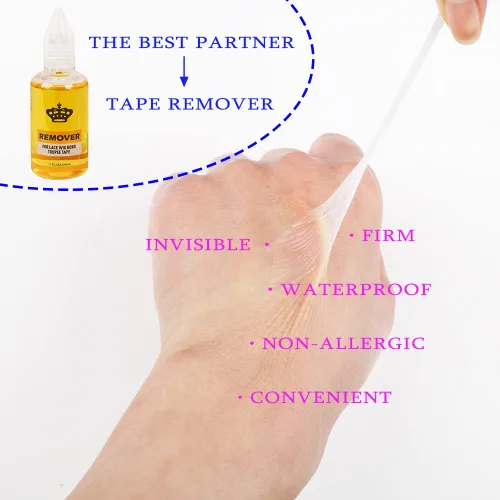 Vista 4 de Cinta adhesiva para peluca, 36 unidades, doble cara, impermeable, con tiras de cinta adhesiva para peluca frontal de encaje