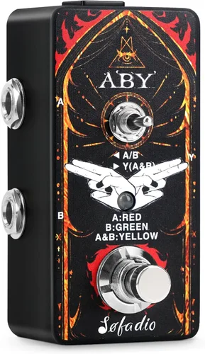 Vista 2 de Pedal de efectos ABY, conmutador AB de selector de línea de caja, Mini pedal de efecto de guitarra eléctrica, True Bypass (ABY)
