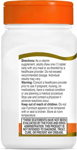 Vista 9 de 21st Century Vitamina C 500 mg Tabletas masticables, Naranja, 110