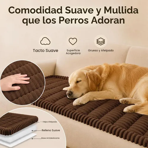 Vista 2 de decorUhome Funda de sofá para perros, funda antideslizante y mullida para sofá, para asiento, respaldo y reposabrazos, protector de sofá suave