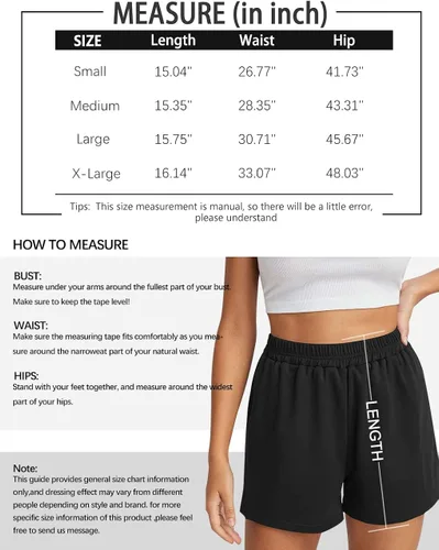 Vista 6 de AUTOMET Pantalones cortos deportivos de cintura alta para mujer, pantalones cortos casuales de descanso, pantalones cortos de entrenamiento