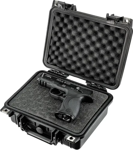 Vista 2 de Eylar Pequeña funda rígida para pistola de 10.62 pulgadas, resistente al agua, con estándares TSA de espuma
