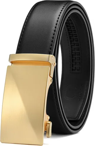 Vista 39 de CHAOREN Cinturón para hombre de cuero con trinquete - Ajuste personalizable, estilo sin esfuerzo (35 mm)