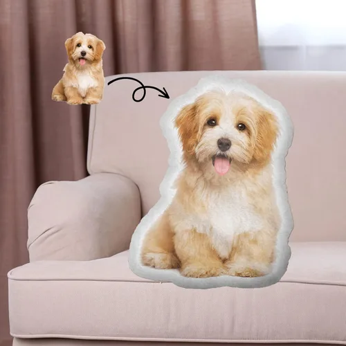 Vista 2 de Almohadas personalizadas con forma de mascota, almohada divertida personalizada con mascota/foto/personas, impresión fotográfica 3D doble cara