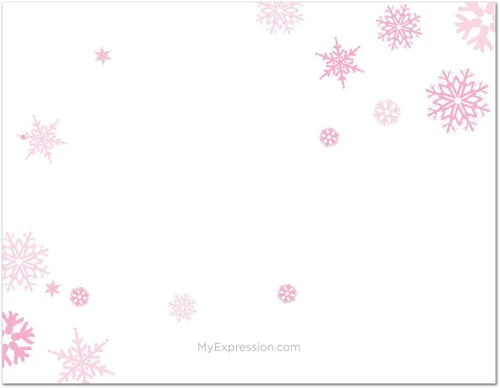 Vista 2 de MyExpression 48 tarjetas de deseos de bebé con copos de nieve rosados
