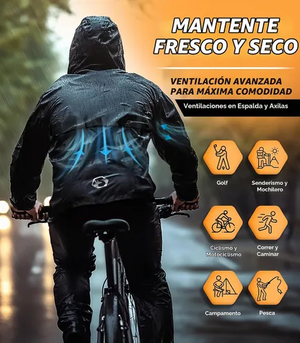 Vista 6 de Foxelli - Traje de lluvia ligero, plegable, impermeable, para mujeres