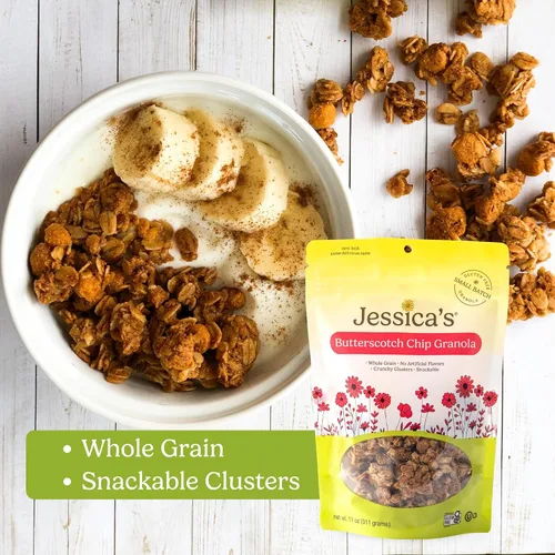Vista 5 de Jessica's Butterscotch Chip Granola - Hecho a mano, sin gluten, grano entero, 11 onzas (paquete de 3)