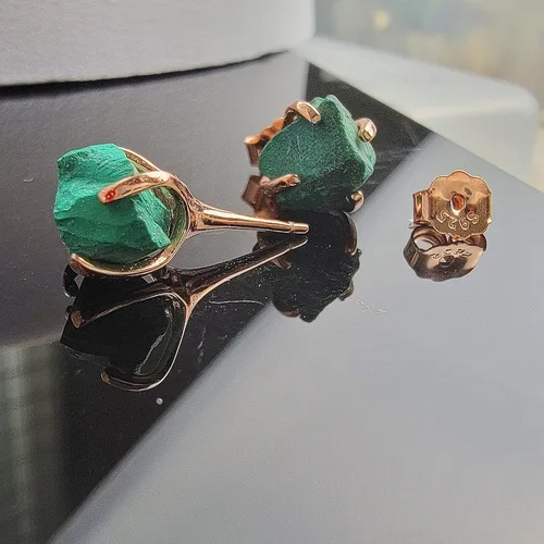 Vista 39 de Aretes de piedra preciosa natural en bruto con oro rosa sobre plata de ley 925, 6 a 0.276 in, regalo de piedra de nacimiento de calidad genuina