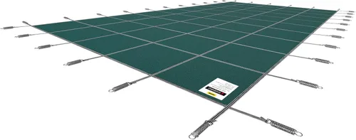 Vista 4 de VEVOR - Funda de seguridad para piscina de 12 x 24 pies, cubierta rectangular de seguridad para piscina subterránea de malla verde, cubierta