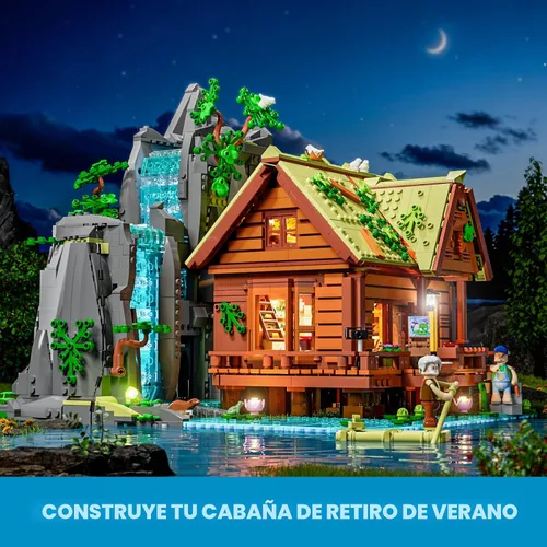 Vista 5 de Lumibricks Waterfall-Cabin Lighting - Juego de 2539 piezas de luz LED retro de cascada para adultos y coleccionistas de edificios de arquitectura