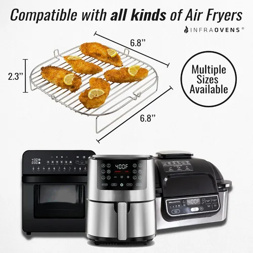 Vista 2 de Accesorios para freidora de aire compatibles con Cosori, Chefman, Philips, Dash, Emeril Lagasse, Bella, Comfee, Nuwave + más, estante para freidora