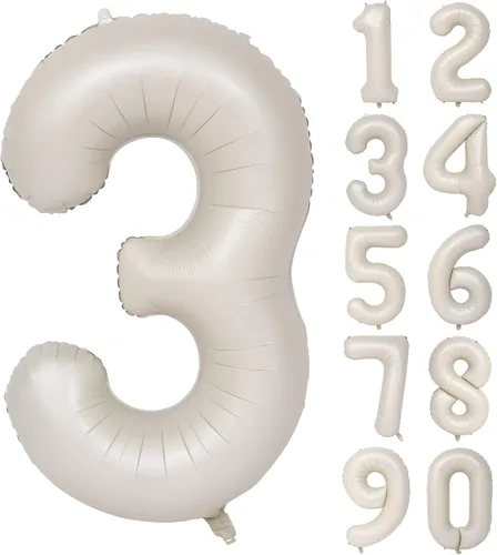 Vista 233 de Globos de 40 pulgadas con números de caramelo, papel de aluminio de helio, globos de látex de Mylar para fiesta de cumpleaños, decoración digital 0
