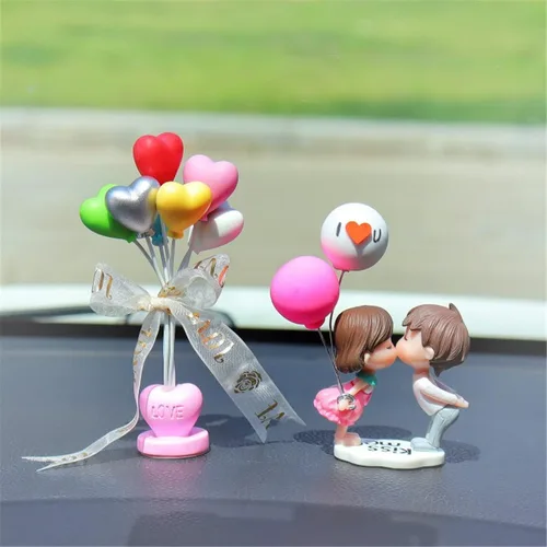 Vista 7 de Lindos adornos para pareja, lindo adorno para el interior del automóvil para parejas, decoración del automóvil, acción de caricaturas para parejas
