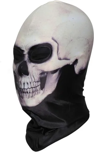 Vista 7 de AXBXCX - Máscara de forro polar de poliéster para disfraz de Halloween # Negro