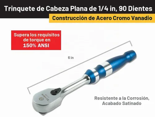 Vista 2 de Titan 12160 Trinquete de cabeza plana de 90 dientes de 1/4 pulgadas x 6 pulgadas