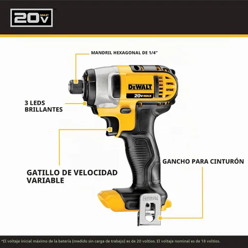 Vista 4 de DEWALT Kit de combo de perforación inalámbrico de 20V MAX, 2-Herramienta (DCK240C2)