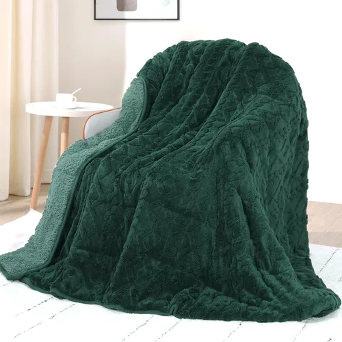 Vista 34 de Drewin Manta con peso de 15 libras para adultos, manta con peso de sherpa marrón suave y acogedora para dormir y relajarse, manta de cama gruesa