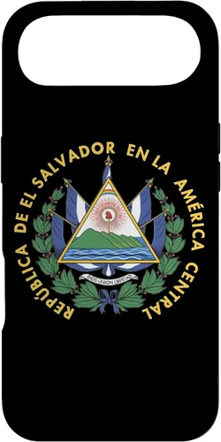 Vista 26 de Funda para iPhone 13 Pro Max con emblema nacional de escudo de armas de El Salvador