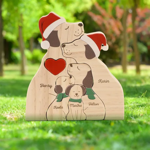 Vista 19 de Rompecabezas de madera personalizado con nombres familiares de 2 a 8, rompecabezas de madera de gato, rompecabezas de madera personalizable