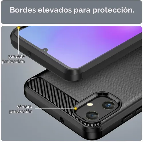Vista 3 de Osophter Para Galaxy A05 Caso: con 2 unids Protector de pantalla Absorción de Golpes Flexible TPU Cubierta Protectora de Caucho para Samsung Galaxy