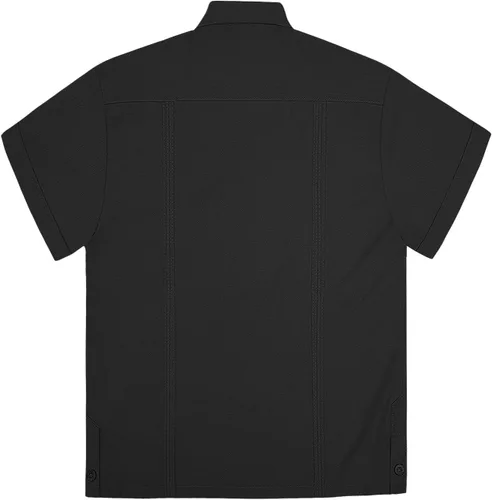 Vista 2 de G-Style USA Camisa de manga corta cubana bordada de 4 bolsillos para niños