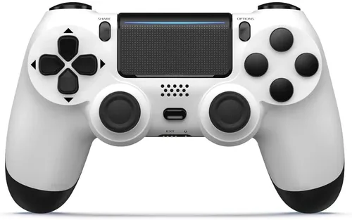 Vista 8 de MOVONE Controlador inalámbrico de doble vibración para PS4SlimPro, compatible con consola PS4 (blanco)