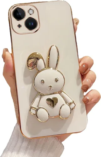 Vista 29 de Funda con soporte de conejo de corazón para Xiaomi Redmi A1, galvanizado suave TPU protector delgado a prueba de golpes con lindo conejito soporte