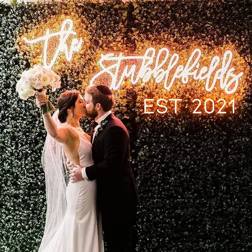 Vista 4 de Letreros de neón LED, hechos a mano, para boda, fiesta de cumpleaños, hogar, habitación, tienda, logotipo, bar, novia, regalos, nombre, luces de 3