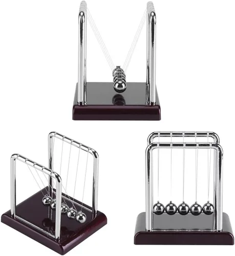 Vista 7 de DEWIN Newtons Cradle Pendulum Steel Balance Bola magnética oscilante de movimiento perpetuo, juguete de escritorio de ciencia física, juguete