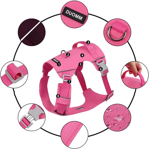 Vista 5 de Reflective Dog Harness Pet Chest Strap Large Dog Vest Harness for Outdoor Activity Walking Training with Adjustable Belt