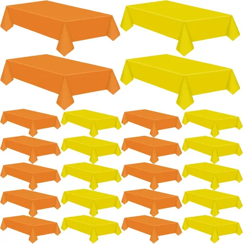 Vista 14 de Patelai 6 manteles de plástico desechables de Acción de Gracias para mesas rectangulares, manteles de mesa de otoño para Acción de Gracias y Naranja