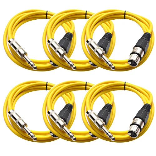 Vista 7 de Seismic Audio - SATRXL-F2-6 Paquete de cable de conexión XLR negro de 2 pies XLR hembra a 1/4" TRS