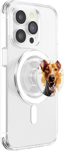 Vista 3 de Podenco Canario Portrait Arte de retrato en color PopSockets MagSafe PopGrip para iPhone