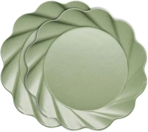 Vista 19 de Sophistiplate Platos de cena compostables ecológicos – Hecho de fibra de madera de bambú y caña de azúcar – Platos biodegradables y desechables