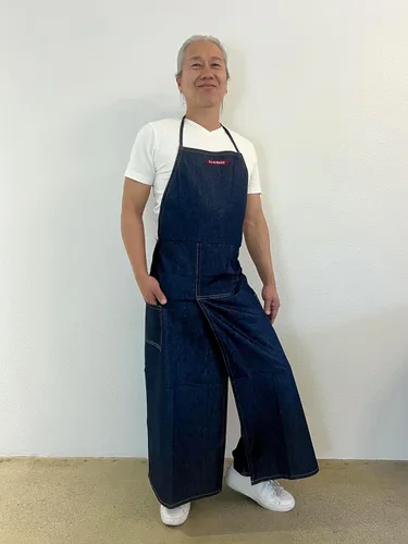Vista 8 de BLUE DENIM, el delantal original dividido superpuesto para alfareros, chefs, jardineros, artistas, hombres y mujeres