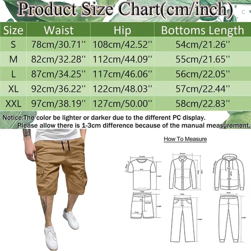 Vista 6 de Pantalones cortos para hombre, pantalones cortos casuales para hombre, pantalones cortos de golf para hombre, pantalones cortos de playa de verano