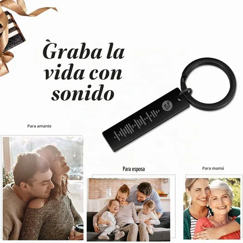 Vista 4 de Spotify - Llavero personalizado con código de música con código de Spotify Negro